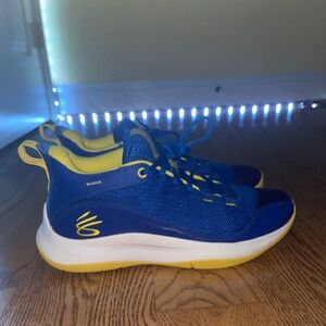 Under Armour Curry Basketball Shoes Blue Yellow  Men Size 9.5 Women 11